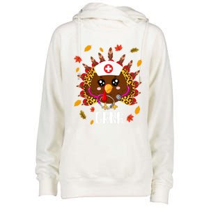 Funny Crna Nurse Leopard Turkey Leopard Nursing Thanksgiving Gift Womens Funnel Neck Pullover Hood