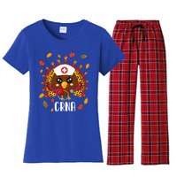 Funny Crna Nurse Leopard Turkey Leopard Nursing Thanksgiving Gift Women's Flannel Pajama Set