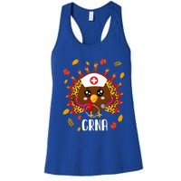 Funny Crna Nurse Leopard Turkey Leopard Nursing Thanksgiving Gift Women's Racerback Tank