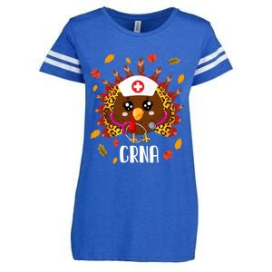 Funny Crna Nurse Leopard Turkey Leopard Nursing Thanksgiving Gift Enza Ladies Jersey Football T-Shirt