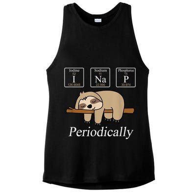 Funny Chemistry Nerdy Lazy Sloth I Nap Periodically Ladies PosiCharge Tri-Blend Wicking Tank