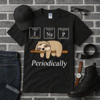 Funny Chemistry Nerdy Lazy Sloth I Nap Periodically Tall T-Shirt