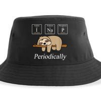Funny Chemistry Nerdy Lazy Sloth I Nap Periodically Sustainable Bucket Hat