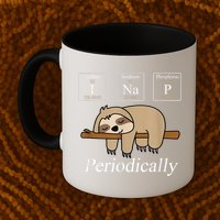 Funny Chemistry Nerdy Lazy Sloth I Nap Periodically Mug