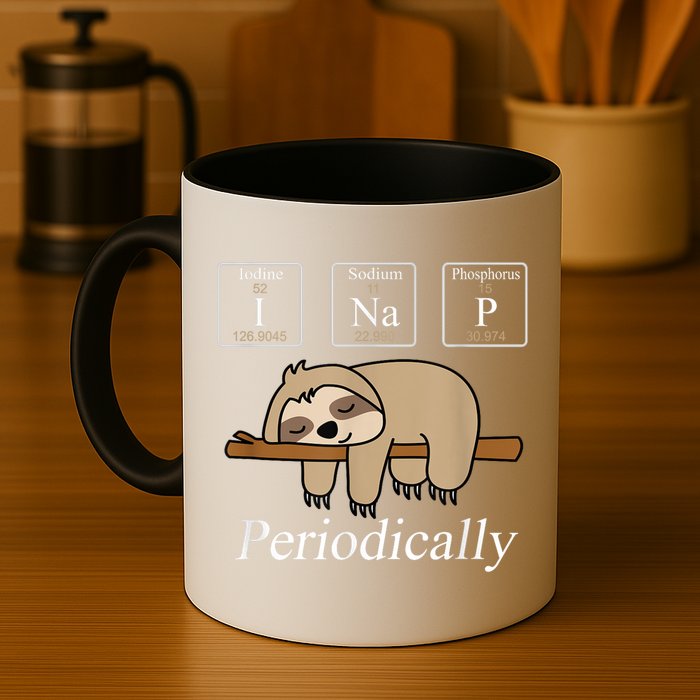 Funny Chemistry Nerdy Lazy Sloth I Nap Periodically Mug