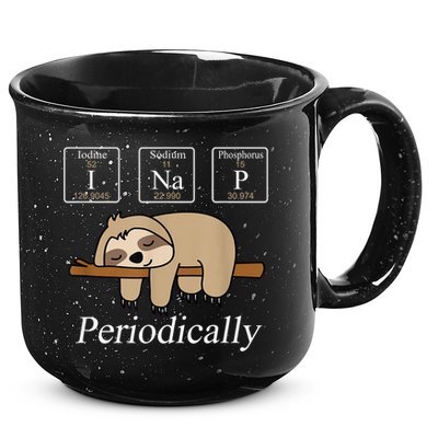 Funny Chemistry Nerdy Lazy Sloth I Nap Periodically 15oz Campfire Ceramic Mug