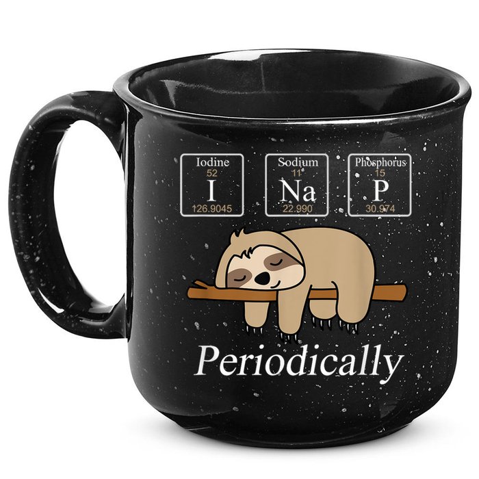 Funny Chemistry Nerdy Lazy Sloth I Nap Periodically 15oz Campfire Ceramic Mug