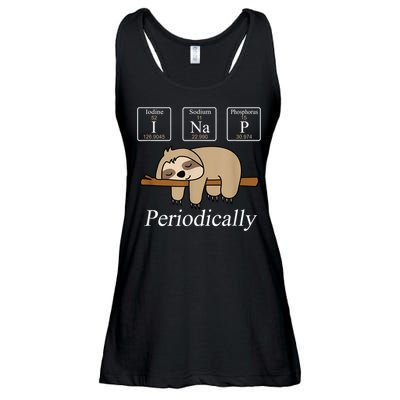 Funny Chemistry Nerdy Lazy Sloth I Nap Periodically Ladies Essential Flowy Tank
