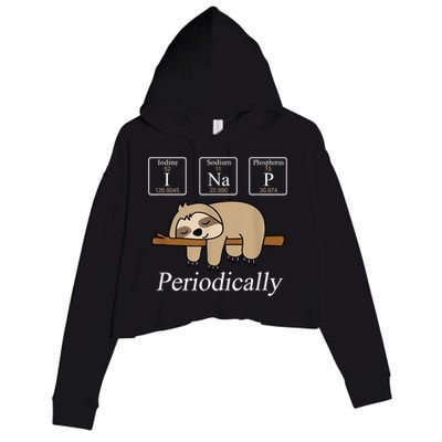 Funny Chemistry Nerdy Lazy Sloth I Nap Periodically Crop Fleece Hoodie