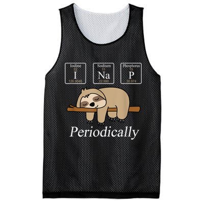 Funny Chemistry Nerdy Lazy Sloth I Nap Periodically Mesh Reversible Basketball Jersey Tank