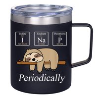 Funny Chemistry Nerdy Lazy Sloth I Nap Periodically 12oz Stainless Steel Coffee Mug