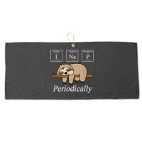 Funny Chemistry Nerdy Lazy Sloth I Nap Periodically Large Microfiber Waffle Golf Towel
