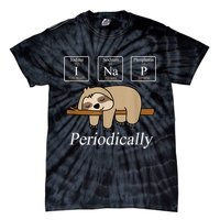 Funny Chemistry Nerdy Lazy Sloth I Nap Periodically Tie-Dye T-Shirt