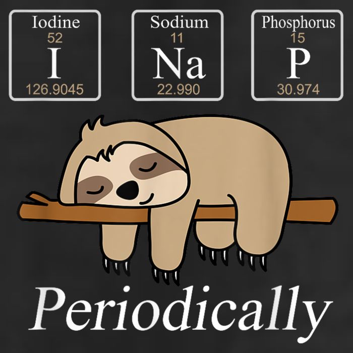 Funny Chemistry Nerdy Lazy Sloth I Nap Periodically Trucker Hat