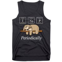 Funny Chemistry Nerdy Lazy Sloth I Nap Periodically Tank Top