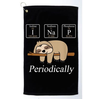 Funny Chemistry Nerdy Lazy Sloth I Nap Periodically Golf Towel