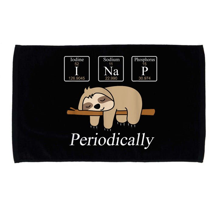 Funny Chemistry Nerdy Lazy Sloth I Nap Periodically Microfiber Hand Towel