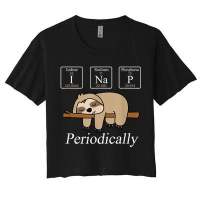 Funny Chemistry Nerdy Lazy Sloth I Nap Periodically Crop Top