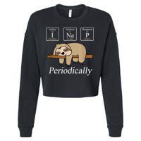 Funny Chemistry Nerdy Lazy Sloth I Nap Periodically Cropped Pullover Crew