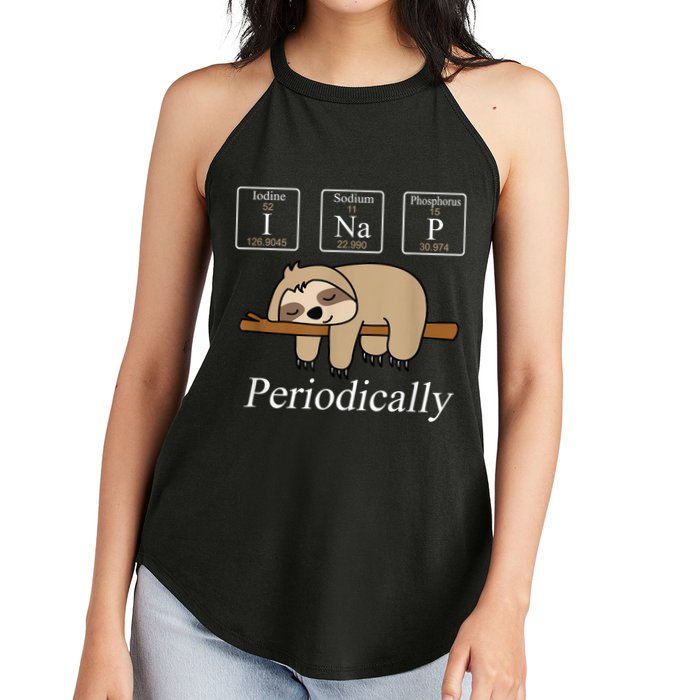 Funny Chemistry Nerdy Lazy Sloth I Nap Periodically Women's Perfect Tri Rocker Tank