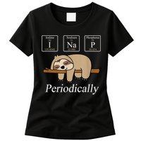 Funny Chemistry Nerdy Lazy Sloth I Nap Periodically Womens T-Shirt
