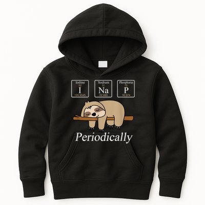 Funny Chemistry Nerdy Lazy Sloth I Nap Periodically Kids Hoodie