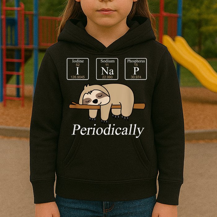 Funny Chemistry Nerdy Lazy Sloth I Nap Periodically Kids Hoodie