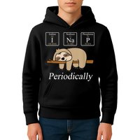 Funny Chemistry Nerdy Lazy Sloth I Nap Periodically Kids Hoodie