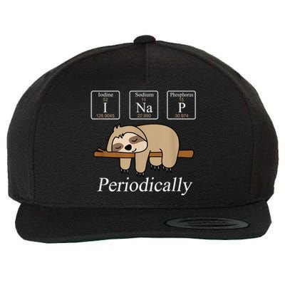 Funny Chemistry Nerdy Lazy Sloth I Nap Periodically Wool Snapback Cap