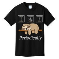 Funny Chemistry Nerdy Lazy Sloth I Nap Periodically Kids T-Shirt