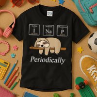 Funny Chemistry Nerdy Lazy Sloth I Nap Periodically Kids T-Shirt