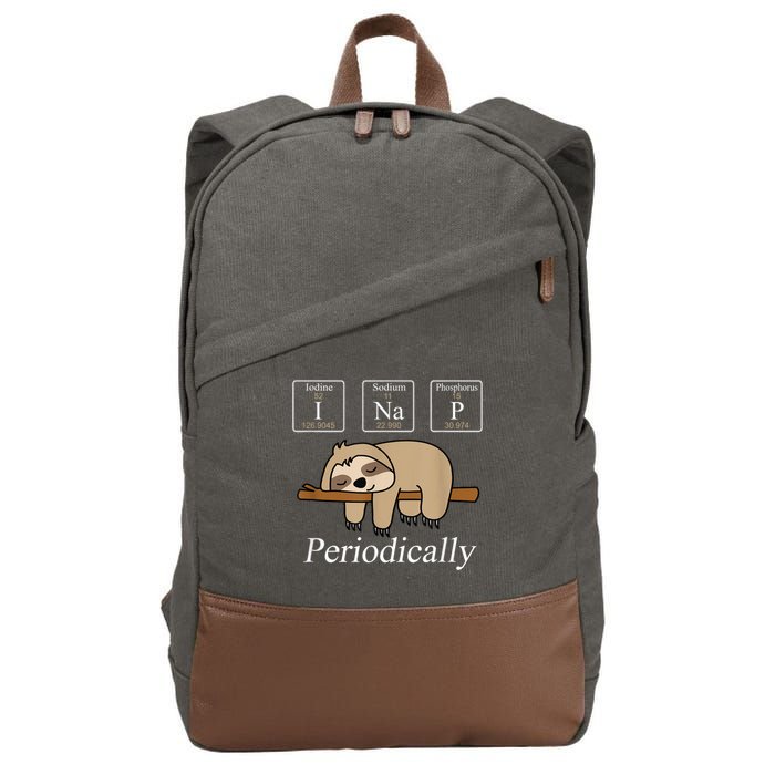 Funny Chemistry Nerdy Lazy Sloth I Nap Periodically Cotton Canvas Backpack
