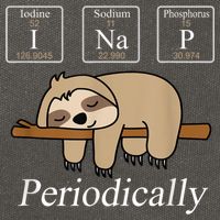 Funny Chemistry Nerdy Lazy Sloth I Nap Periodically Cotton Canvas Backpack