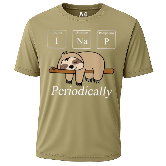 Funny Chemistry Nerdy Lazy Sloth I Nap Periodically Cooling Performance Crew T-Shirt
