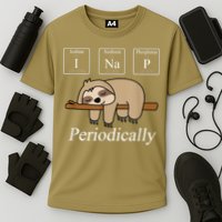 Funny Chemistry Nerdy Lazy Sloth I Nap Periodically Cooling Performance Crew T-Shirt