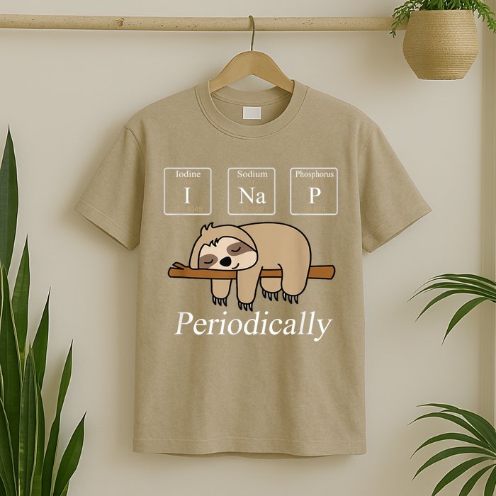 Funny Chemistry Nerdy Lazy Sloth I Nap Periodically T-Shirt