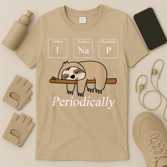 Funny Chemistry Nerdy Lazy Sloth I Nap Periodically T-Shirt