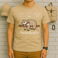 Funny Chemistry Nerdy Lazy Sloth I Nap Periodically T-Shirt