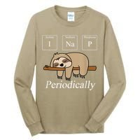 Funny Chemistry Nerdy Lazy Sloth I Nap Periodically Tall Long Sleeve T-Shirt