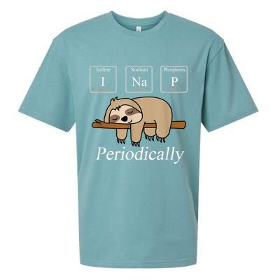Funny Chemistry Nerdy Lazy Sloth I Nap Periodically Sueded Cloud Jersey T-Shirt