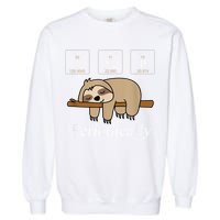 Funny Chemistry Nerdy Lazy Sloth I Nap Periodically Garment-Dyed Sweatshirt