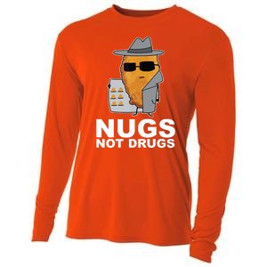 Funny Chicken Nuggets Nugs Not Drugs Cooling Performance Long Sleeve Crew