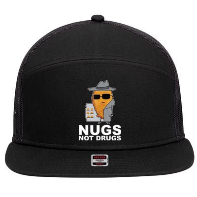 Funny Chicken Nuggets Nugs Not Drugs 7 Panel Mesh Trucker Snapback Hat