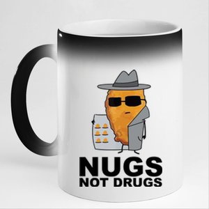 Funny Chicken Nuggets Nugs Not Drugs 11oz Black Color Changing Mug