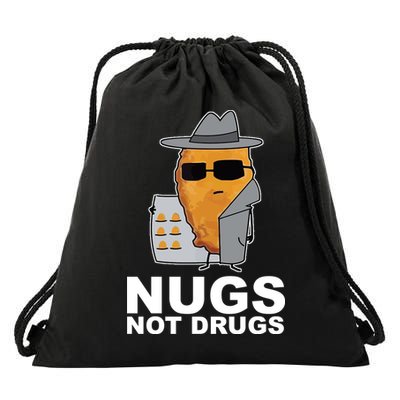 Funny Chicken Nuggets Nugs Not Drugs Drawstring Bag