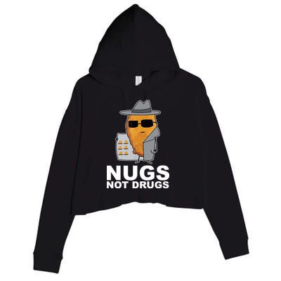Funny Chicken Nuggets Nugs Not Drugs Crop Fleece Hoodie
