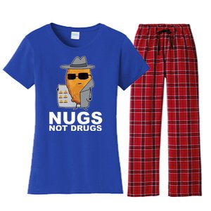 Funny Chicken Nuggets Nugs Not Drugs Women's Flannel Pajama Set