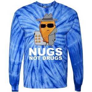 Funny Chicken Nuggets Nugs Not Drugs Tie-Dye Long Sleeve Shirt