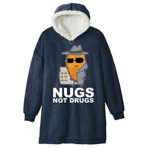 Funny Chicken Nuggets Nugs Not Drugs Hooded Wearable Blanket