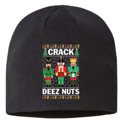 Funny Christmas Nutcracker Design Crack Deez Nuts Gift Sustainable Beanie